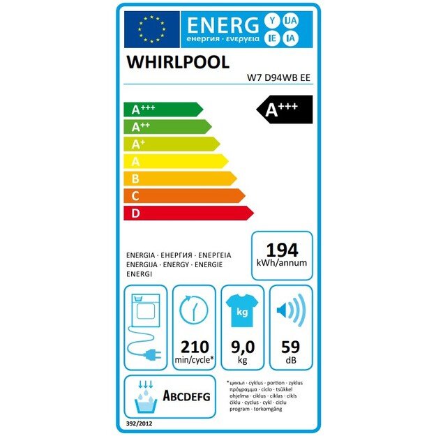 WHIRLPOOL W7 D94WB EE