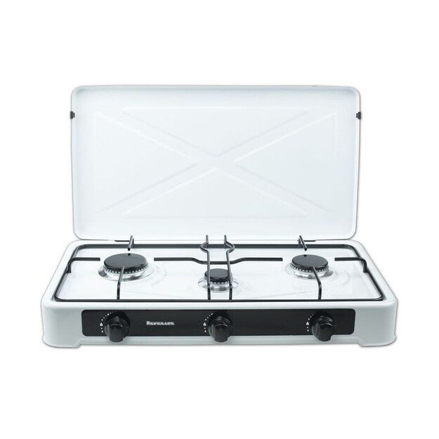 Ravanson K-03TB Black, White Countertop 60 cm Gas 3 zone(s)