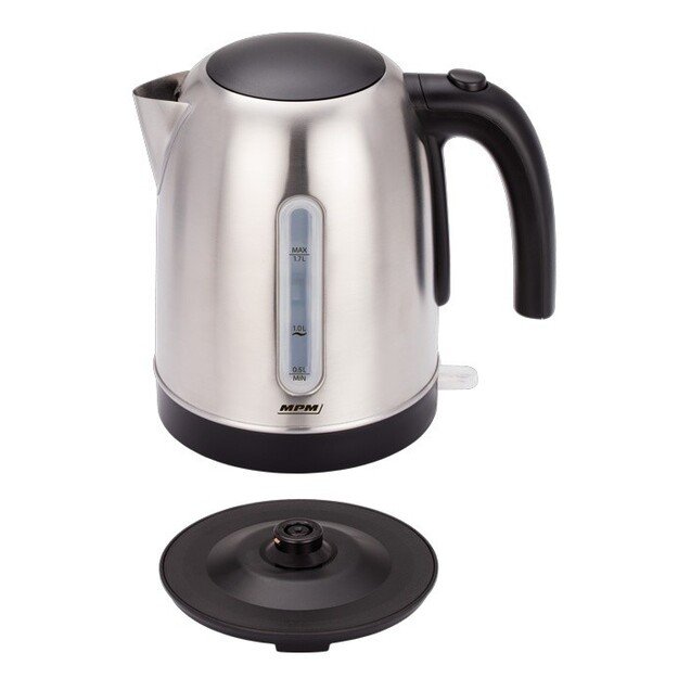 MPM MCZ-102M electric kettle 1.7 L 2200 W Black, Stainless steel