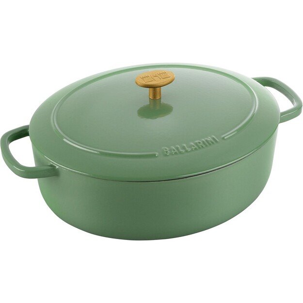 Ballarini Bellamonte Oval Cast Iron Casserole - 4.5 ltr, Green