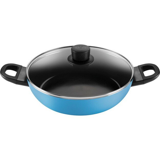 deep frying pan 2H with lid 28 cm blue