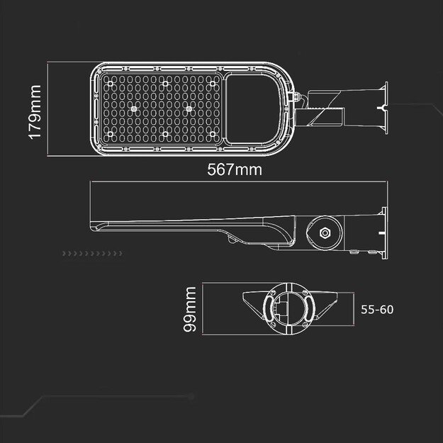 V-TAC SAMSUNG CHIP adjustable 100W 120Lm/W VT-139ST 4000K 11000lm LED street luminaire