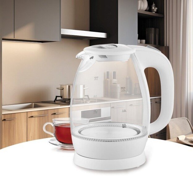 Electric kettle szklany 1,7L 2200W MR-063-WHITE MAESTRO