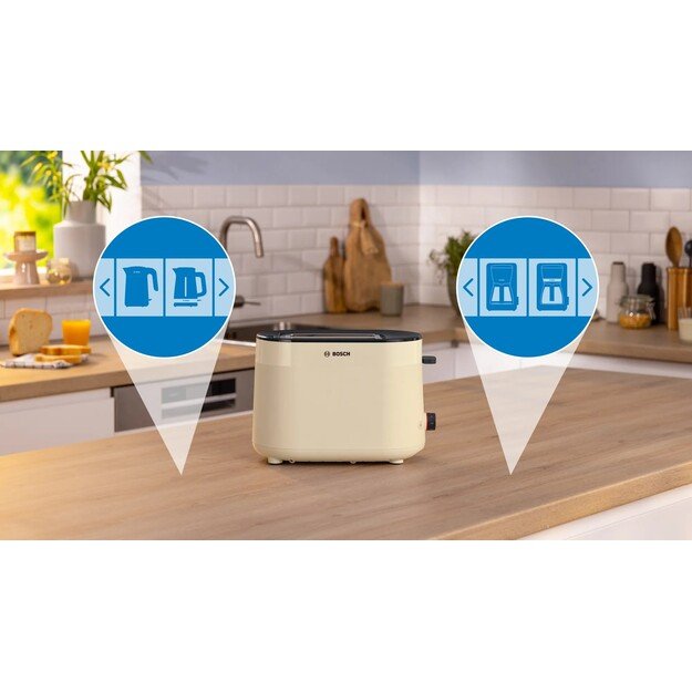 Bosch Toaster | TAT2M127 MyMoment | Power 950 W | Number of slots 2 | Housing material Plastic | Beige