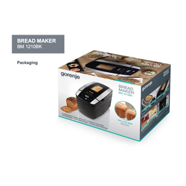 Gorenje | Bread maker | BM1210BK | Power 800 W | Number of programs 12 | Display LCD | Black