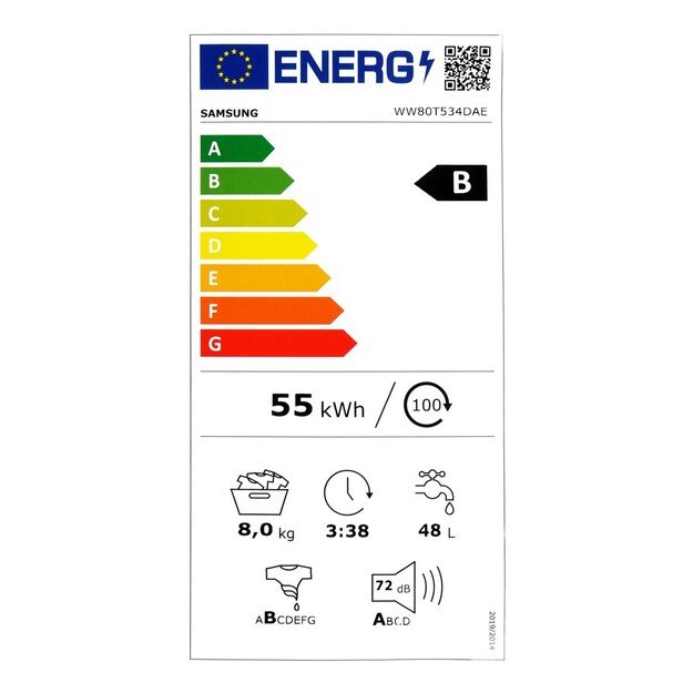 Sklabyklė SAMSUNG WW80T534DAE