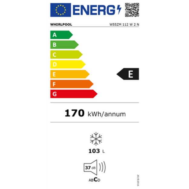 Whirlpool Freezer | W55ZM 112 W 2 N | Energy efficiency class E | Upright | Free standing | Height 83.8 cm | Total net capacity 