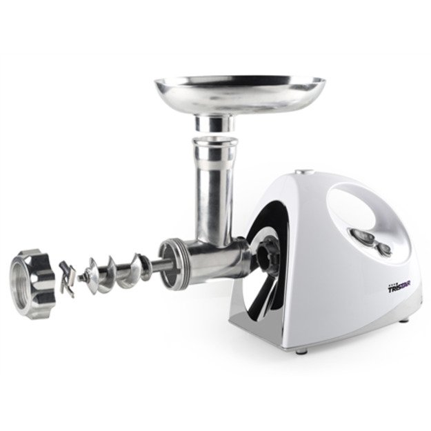 Tristar | VM-4210 Meat Grinder | White | 3 Stainless steel grinding plates