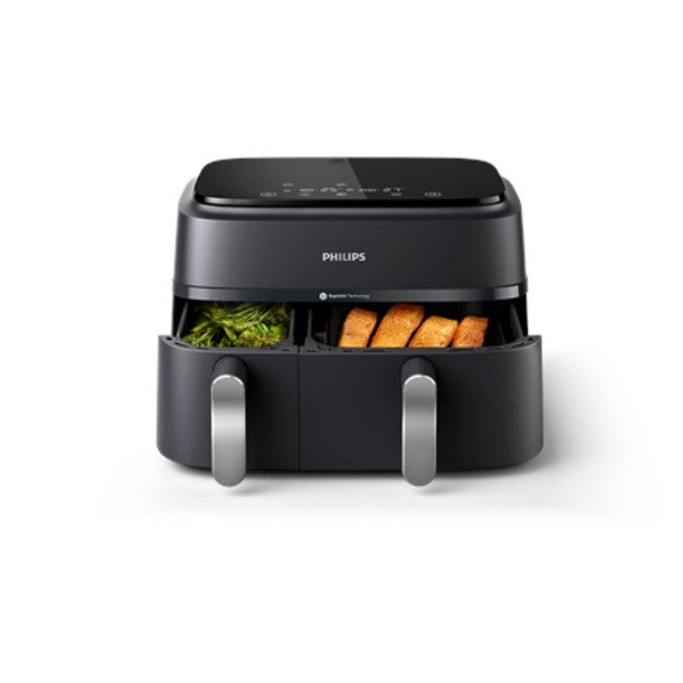 Philips Dual Basket Airfryer | NA351/00 3000 Series | Power 2750 W | Capacity 9 L | Rapid Air technology | Black