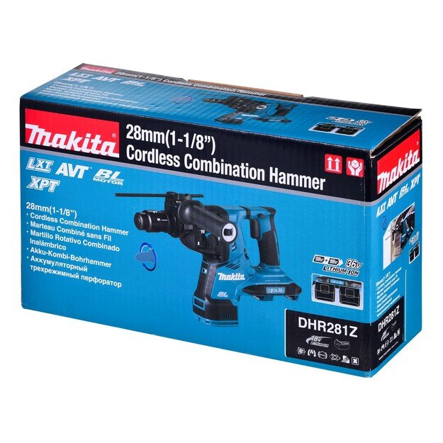 MAKITA DHR281Z rotary hammer SDS-Plus 2,9J 36V XPT AVT Black, Blue