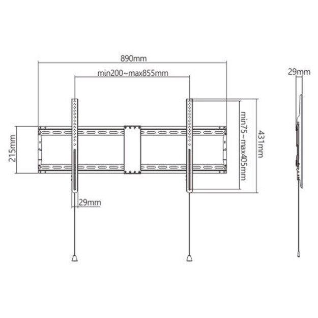 Gembird WM-90F-01 TV wall mount (fixed), 43”-90” (70 kg)