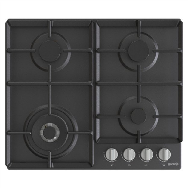 Gorenje Hob GW641EXB Gas, Number of burners/cooking zones 4, Mechanical, Black