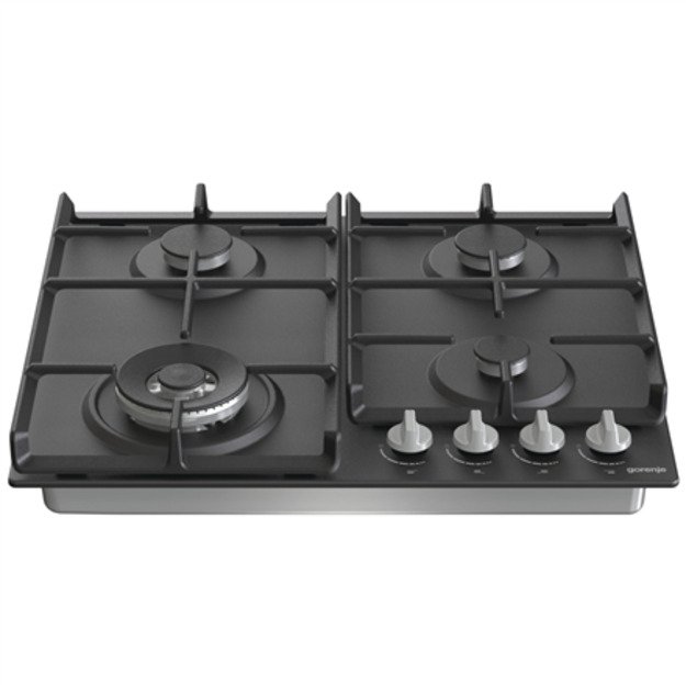 Gorenje Hob GW641EXB Gas, Number of burners/cooking zones 4, Mechanical, Black