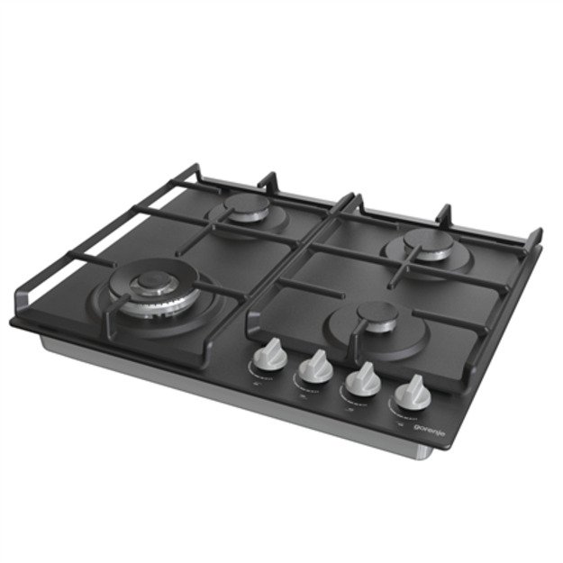 Gorenje Hob GW641EXB Gas, Number of burners/cooking zones 4, Mechanical, Black