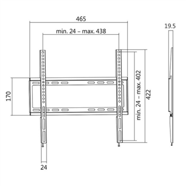 Logilink BP0009 TV Wall mount, 32–55 , fix, 19,5mm | Logilink