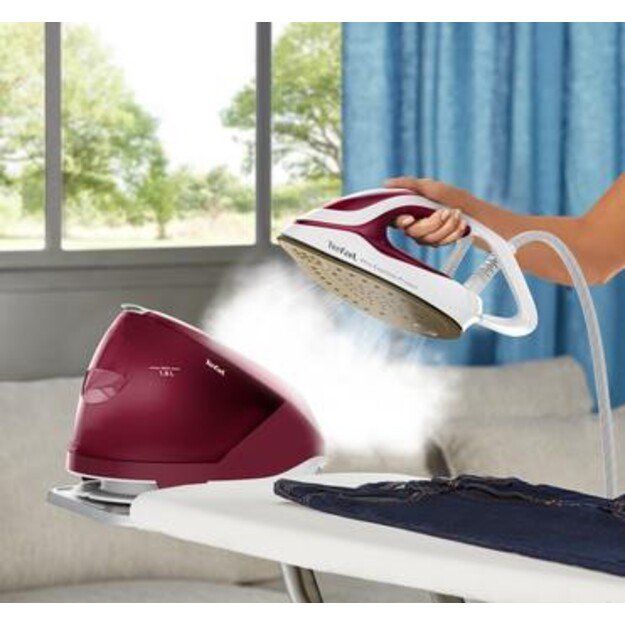 Tefal GV9220 steam ironing station 2600 W Durilium AirGlide Autoclean soleplate Burgundy, White