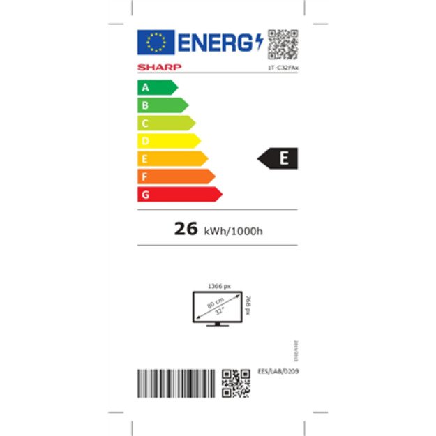 Sharp | 32FA2E | 32  (80 cm) | No Operanting system | HD | Black