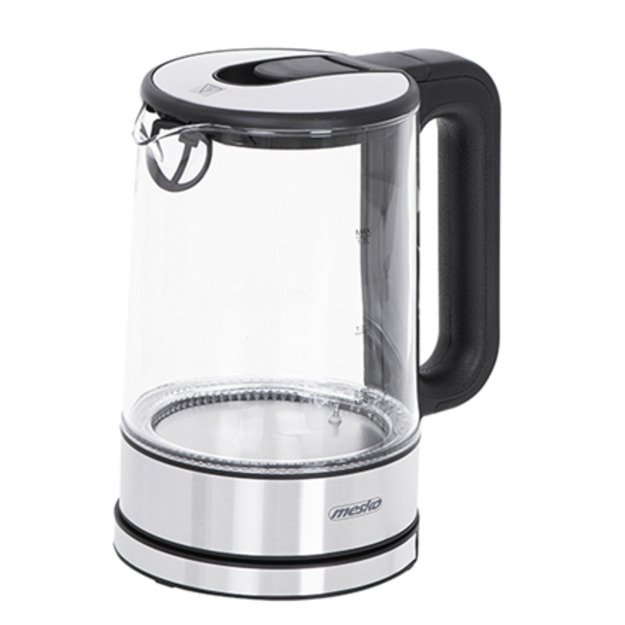 Mesko | Kettle | MS 1301b | Electric | 1850 W | 1.7 L | Glass/Stainless steel | 360° rotational base | Black