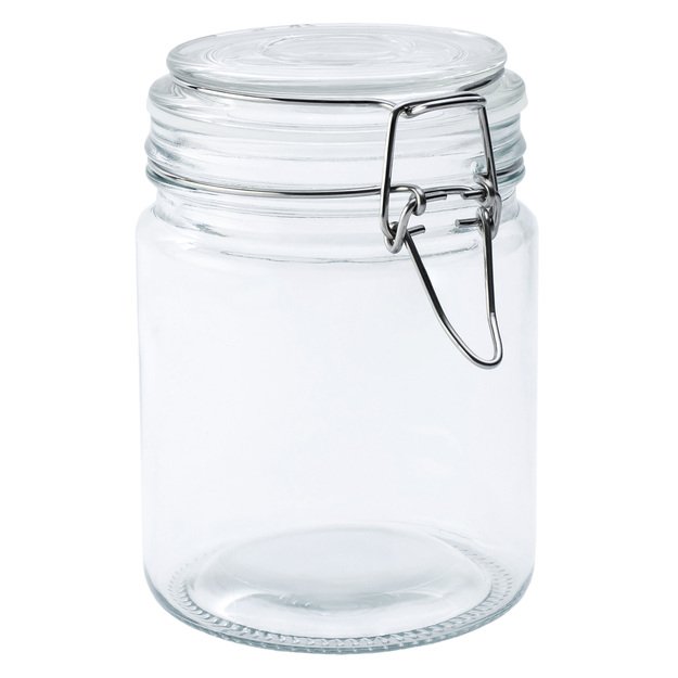 Jar, 700 ml, with buckle, 4 pcs