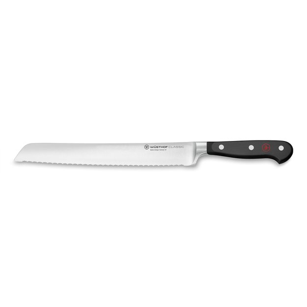 Bread knife, 23 cm, double serrated blade, Classic