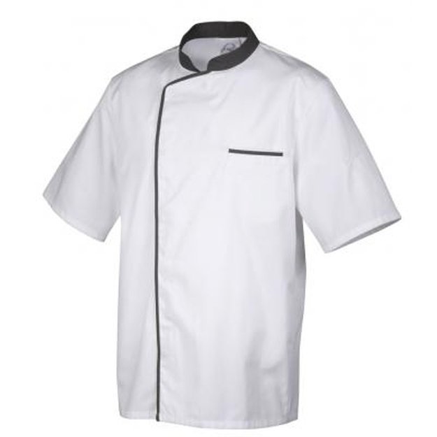 Short-sleeve jacket, white, grey border, L, Energy
