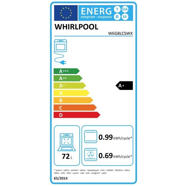Dujinė viryklė su elektrine orkaite Whirlpool W6G8LCSWX