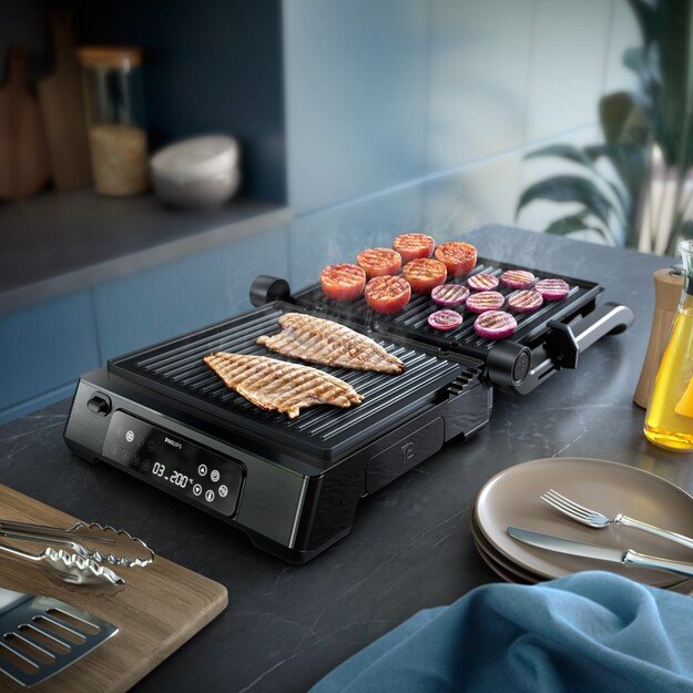 Philips | Contact Grill | HD6307/70 7000 series | Table | 2200 W | Black 1