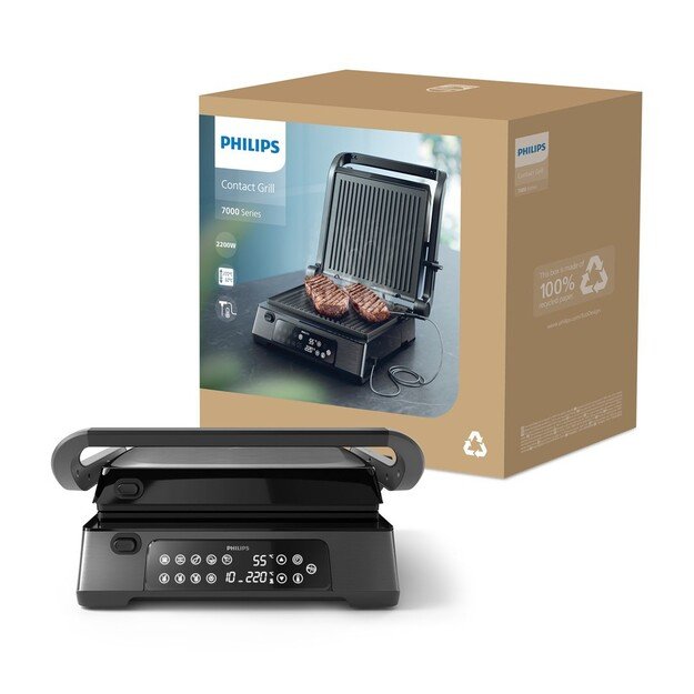 Philips | Contact Grill | HD6307/70 7000 series | Table | 2200 W | Black 4