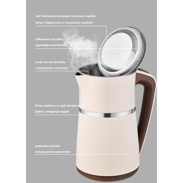 Feel-Maestro MR030 white electric kettle 1.2 L 1500 W 1