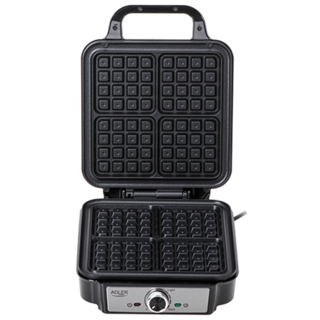 Adler AD 3083 waffle iron 4 waffle 1800 W Black, Silver 5