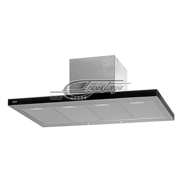 Cooker hood chimney AKPO WK-4 FENIKS SLIM GLASS 90 (435,6 m3/h, 900mm, black color)