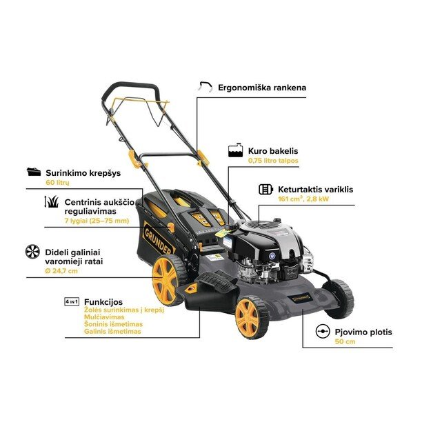 GRUNDER S511VHY BS750EX, savaeigė, 50 cm