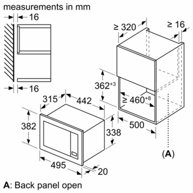 Bosch | Microwave Oven | BFL523MW3 | Built-in | 800 W | White
