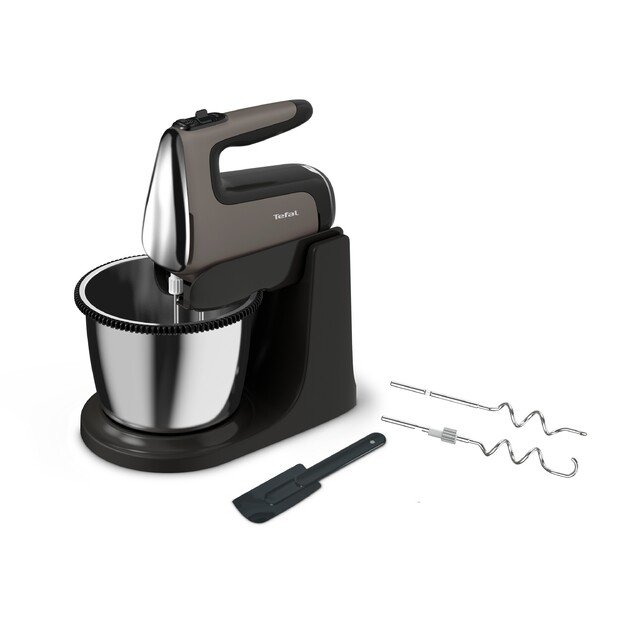 Tefal Powermix Silence HT654E38 mixer Stand mixer 600 W Black, Grey