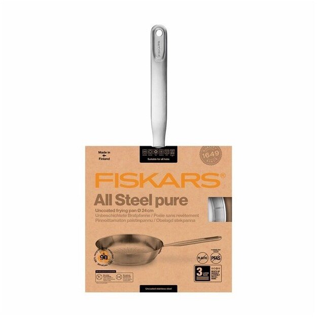 FISKARS FRYING PAN 24cm ALL STEEL PURE (1057595)