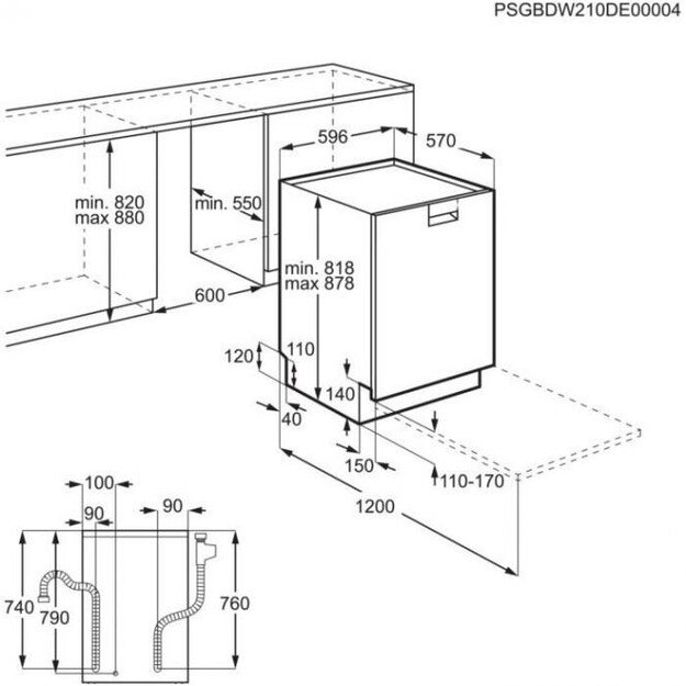 60cm. pločio ner.plieno spalvos laisvai pastatoma indaplovė AEG FFB73716PM