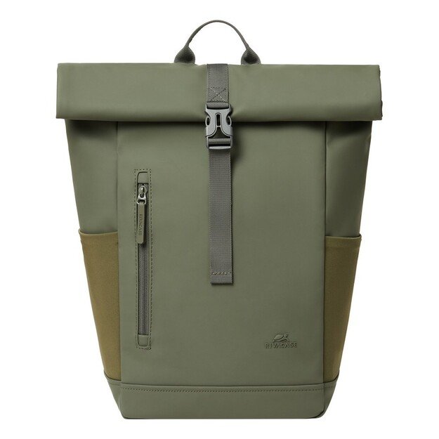 Rivacase Eden backpack Travel backpack Olive PU leather, Polyester, Recycled polyethylene terephthalate (rPET)