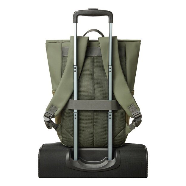 Rivacase Eden backpack Travel backpack Olive PU leather, Polyester, Recycled polyethylene terephthalate (rPET)