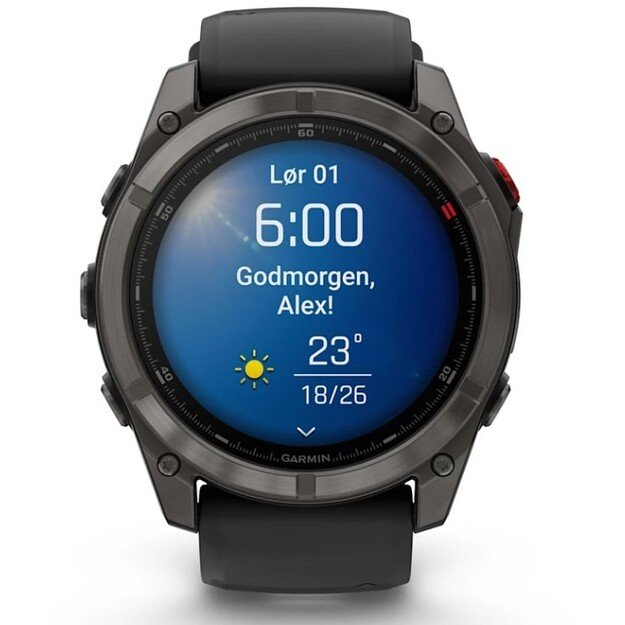 Garmin fēnix 8 Pro 3.56 cm (1.4 ) AMOLED 51 mm Digital 454 x 454 pixels Touchscreen Black, Grey, Titanium Wi-Fi GPS (satellite)