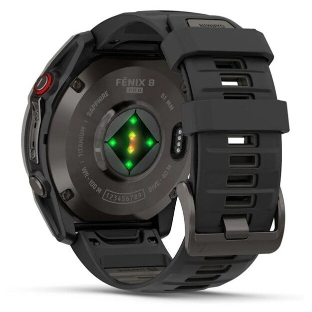 Garmin fēnix 8 Pro 3.56 cm (1.4 ) AMOLED 51 mm Digital 454 x 454 pixels Touchscreen Black, Grey, Titanium Wi-Fi GPS (satellite)