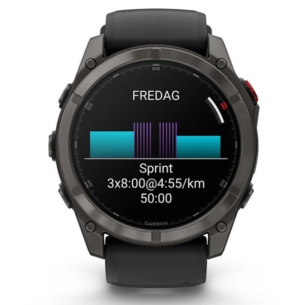 Garmin fēnix 8 Pro 3.56 cm (1.4 ) AMOLED 51 mm Digital 454 x 454 pixels Touchscreen Black, Grey, Titanium Wi-Fi GPS (satellite)