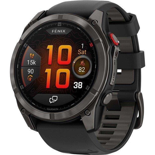 Garmin fēnix 8 Pro 3.56 cm (1.4 ) AMOLED 51 mm Digital 454 x 454 pixels Touchscreen Black, Grey, Titanium Wi-Fi GPS (satellite)