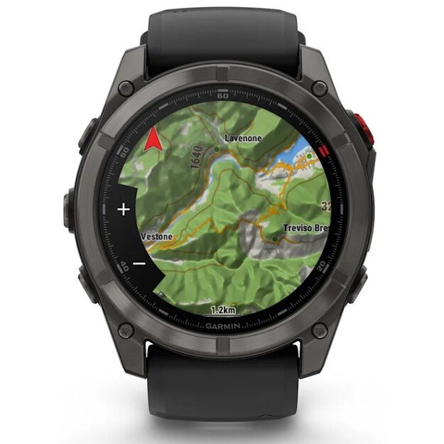 Garmin fēnix 8 Pro 3.56 cm (1.4 ) AMOLED 51 mm Digital 454 x 454 pixels Touchscreen Black, Grey, Titanium Wi-Fi GPS (satellite)