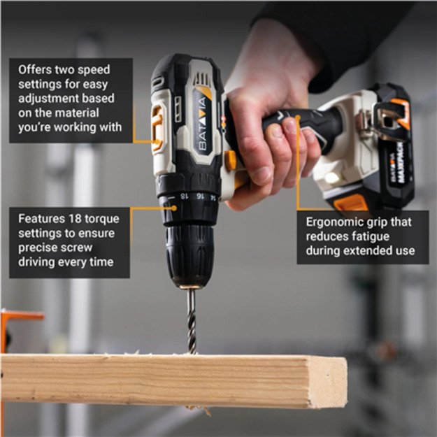 Batavia 18V drill driver - Without battery and charger in BMC 4