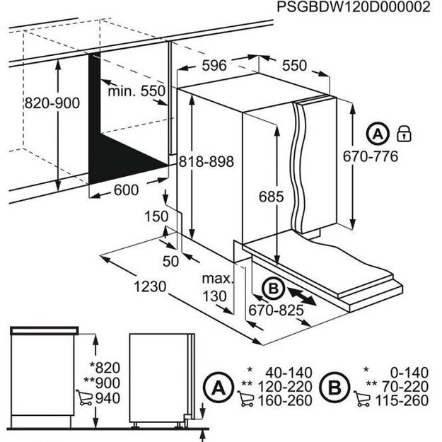 Electrolux EEM69310L Fully built-in 15 place settings D