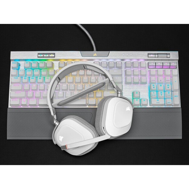Corsair HS80 RGB Headset Wireless Head-band Gaming White