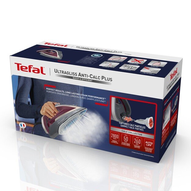 Tefal Ultragliss Anti-Calc Plus FV6840E0 iron Steam iron 2800 W Purple, Silver 1