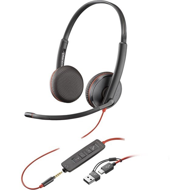 Poly Blackwire 3225 Stereo USB-C +USB-A +3,5mm
