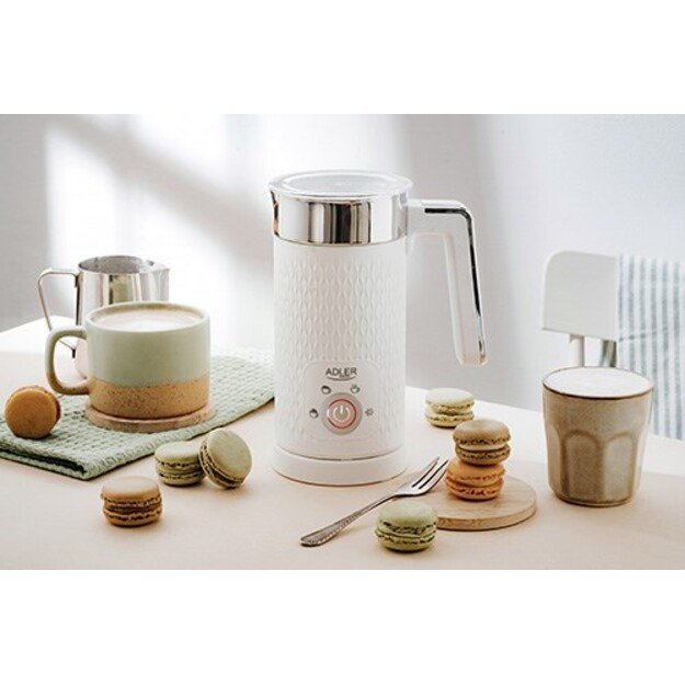 Adler AD 4494 milk frother/warmer Automatic Metallic, White