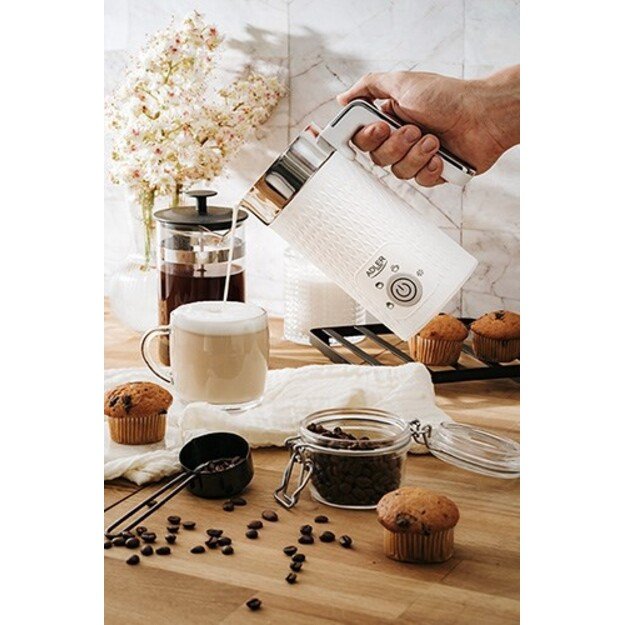 Adler AD 4494 milk frother/warmer Automatic Metallic, White
